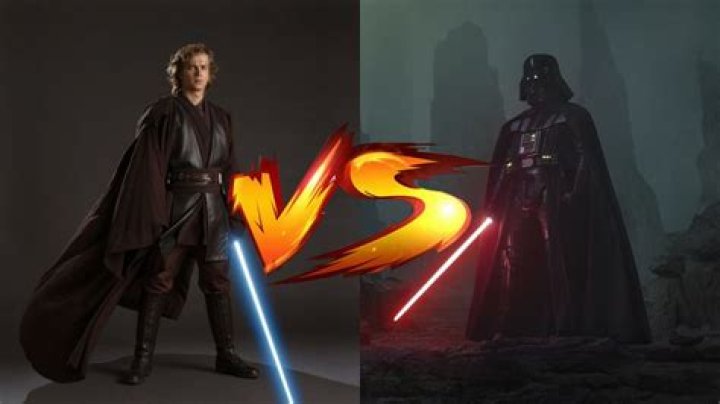 Anakin aka Darth Vader fighting Ahsoka