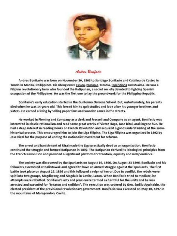 Andres Bonifacio Biography