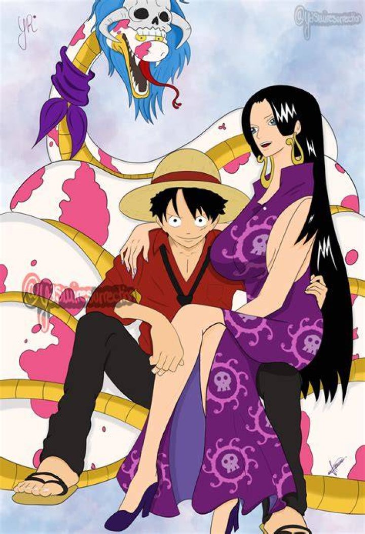 Boa Hancock and Luffy one piece