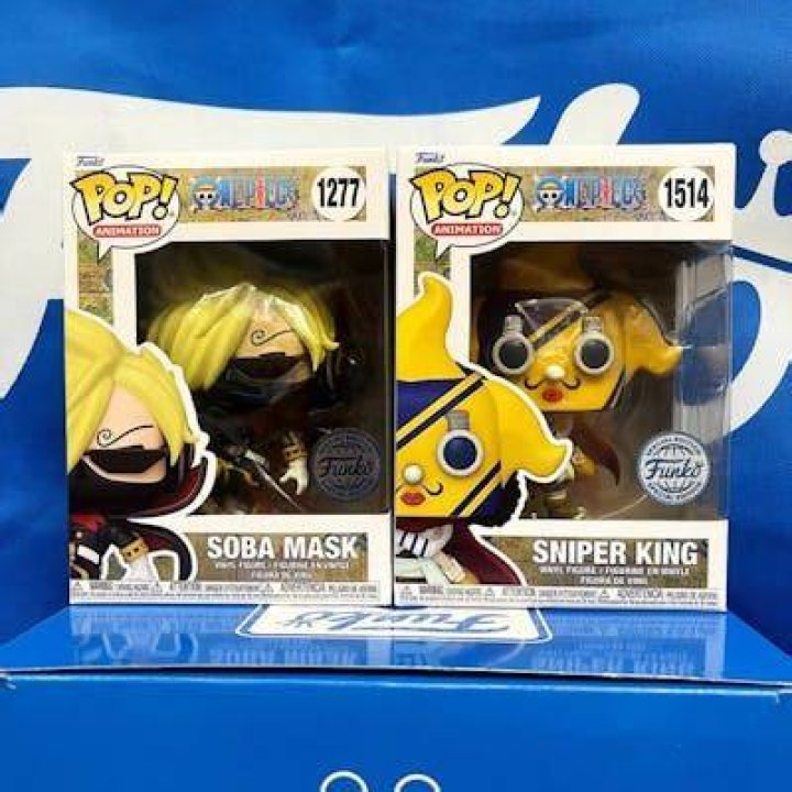Sniper King, Soba Mask, and Red Hawk Luffy Funko Pops